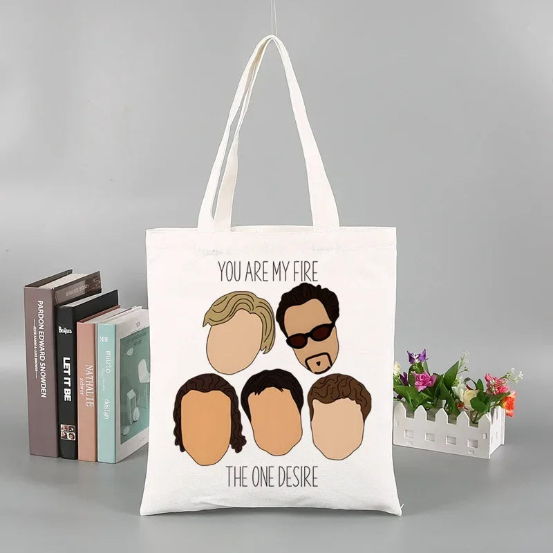 Backstreet Boys World BSB Music Band Ulzzang Shopping Bag Grocery Handbag Bolsas De Tela Tote Bolsa Shopping Bag Tote Fabric