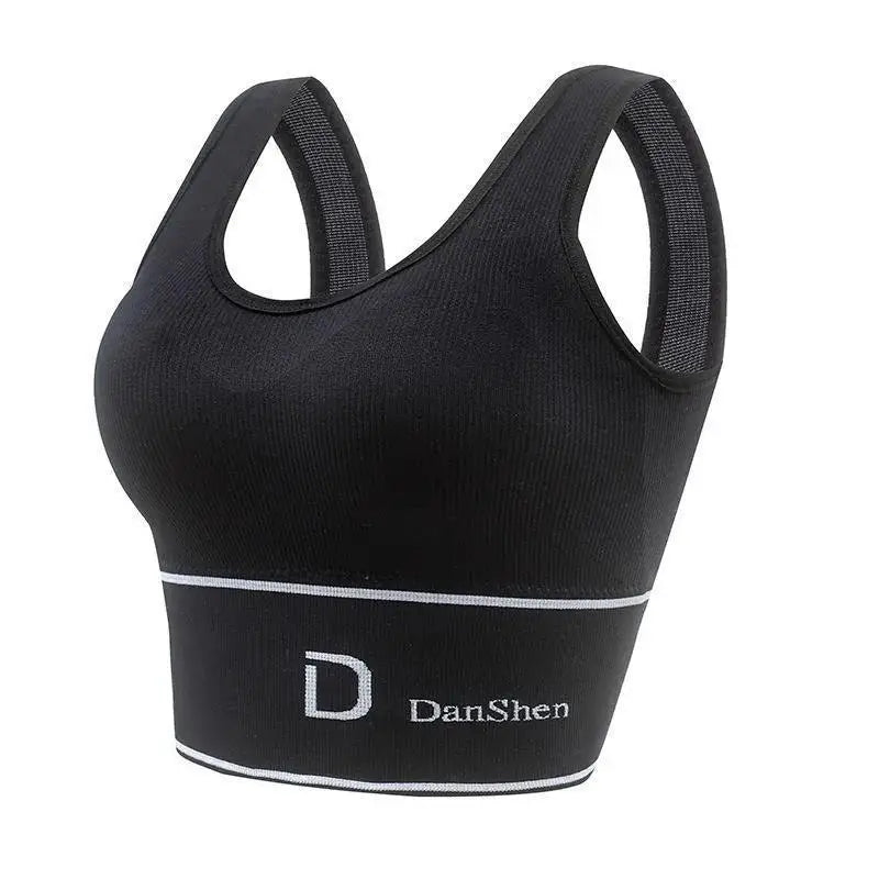 Sports Vest Women Gather Without Steel Ring Shockproof Underwear, Tube Top, Outer Wear, All-match U-shaped Beautiful Back, Big