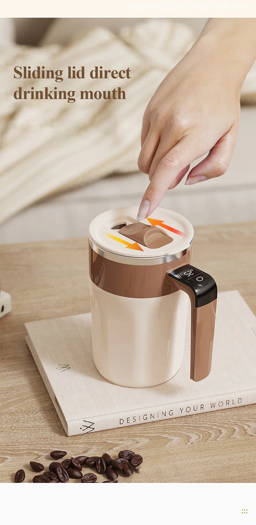 400ML Automatic Stirring Cup USB Rechargeable Electric Self Mixing Coffee Mug Stainless Steel Portable Tea Milk Drinking Cup