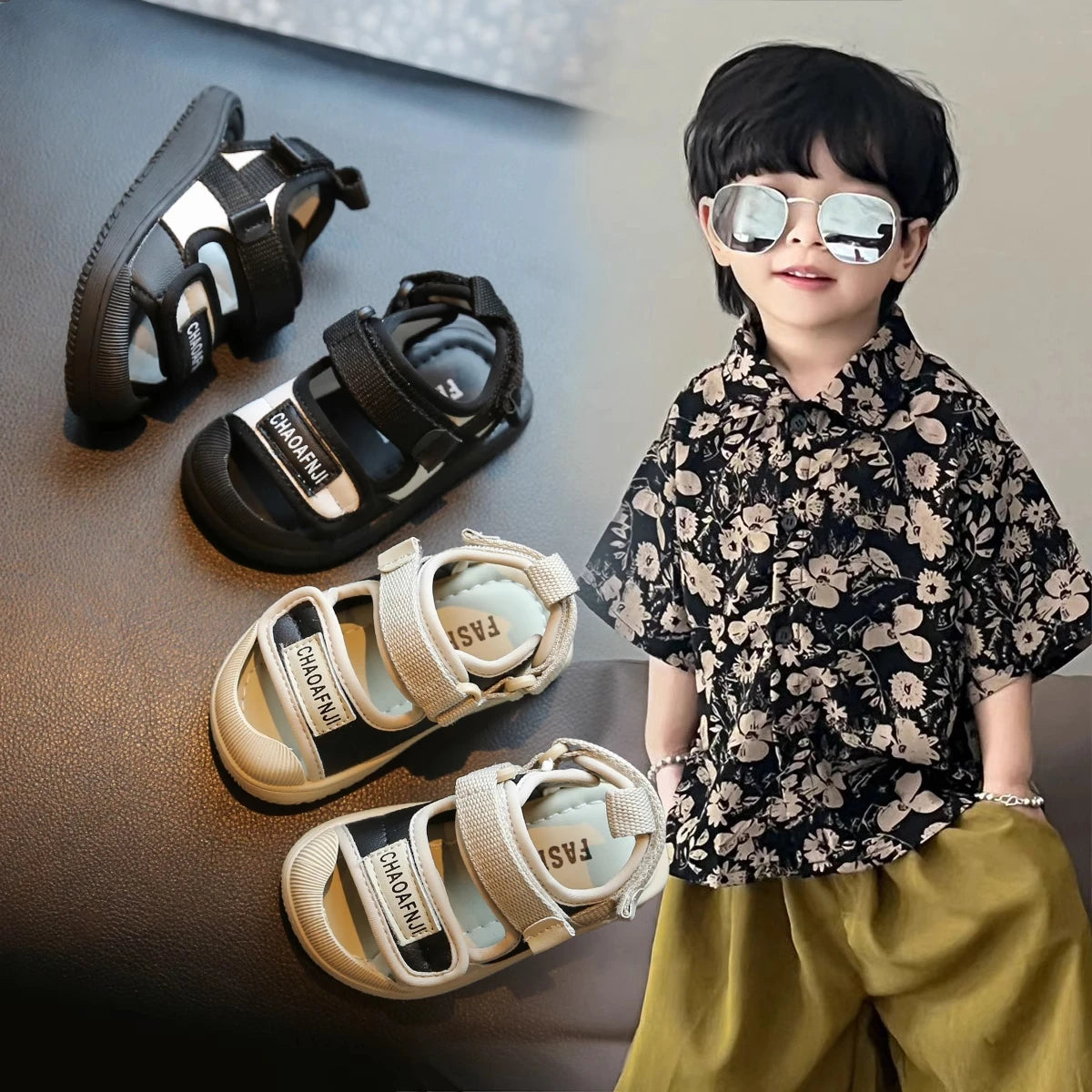 Summer style baby sandals for men and women anti slip soft soled baby and toddler walking shoes children's sports beach shoes