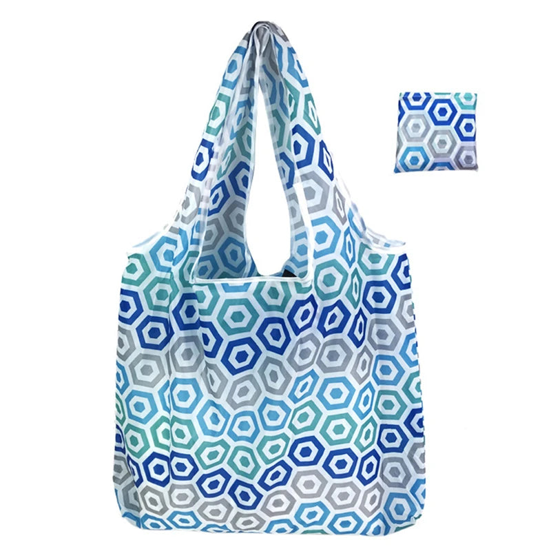 Reusable Shopping Bags Women Foldable Tote Bag Portable Cloth Eco Grocery Bag Folding Large Capacity Fruit Vegetable Handbags