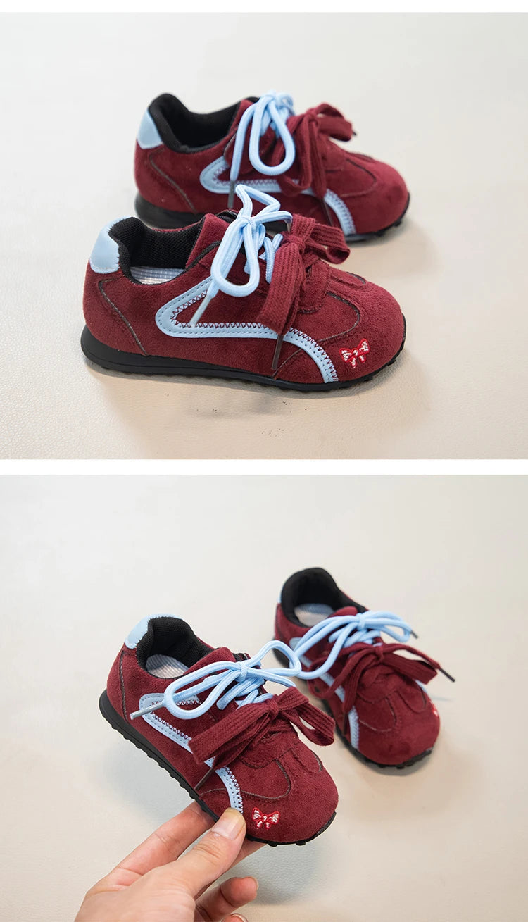 2026 Korean Fashion Spring New Children's Sports Shoes Baby Boys Comfortable Soft Flat Shoes Girls Outdoor Campus Sports Shoes