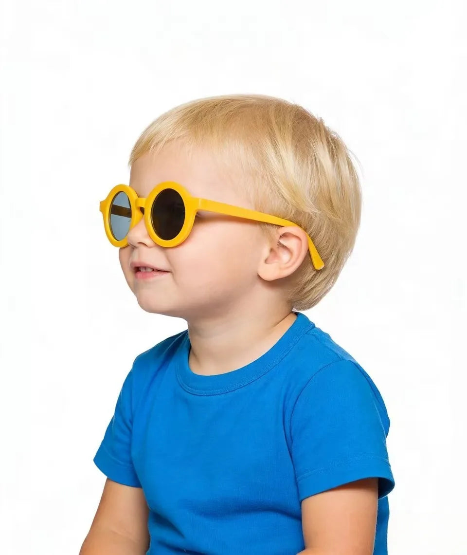 Kids Sunglasses Inset Style Round Frame Boys Girls Baby Sunglasses Children's Sun Shading Sun Protection UV400 Gafas De Sol