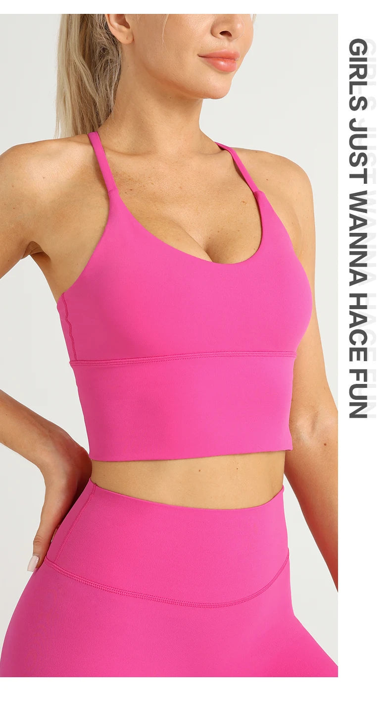 Woman Yoga Sports Bras Beauty Back Sexy Breathable Comfortable Sports Vest Fitness Workout Running Cycling Yoga Tight Crop Tops