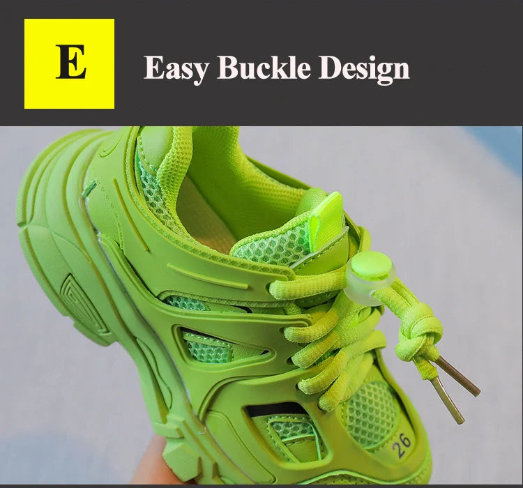 Spring Children New Sports Shoes Boys Girls Fashion Clunky Sneakers Baby Cute Candy Color Casual Shoes Kids Running Shoes
