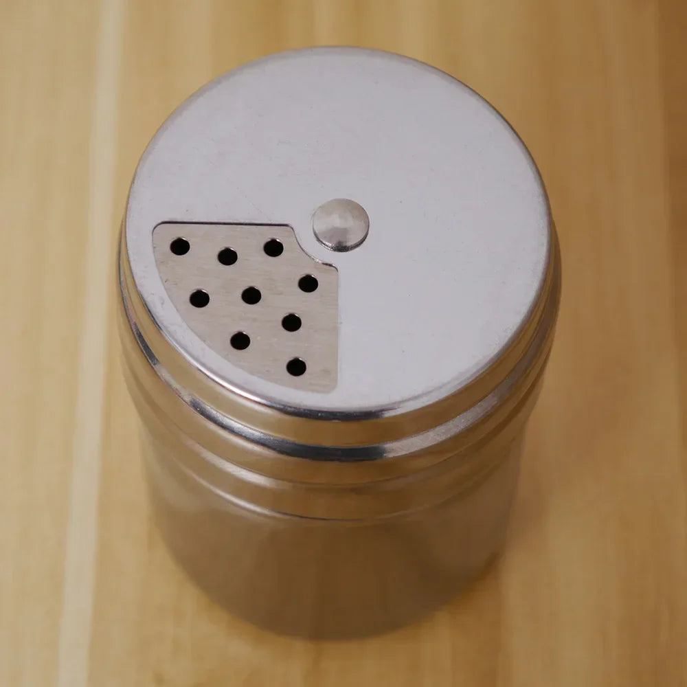 Kitchen Gadgets - Herb, Spice, Sugar, Salt, Pepper, Coffee Shaker Condiment Container Storage Bottles - Stainless Steel