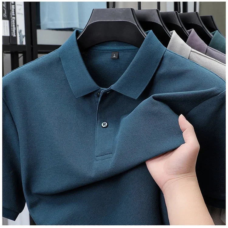 20 Colors Men's 100% Cotton Polo Shirt - Summer Casual Breathable Tee,Ideal for Golf and Sports,Business Casual,Silk-Like Finish
