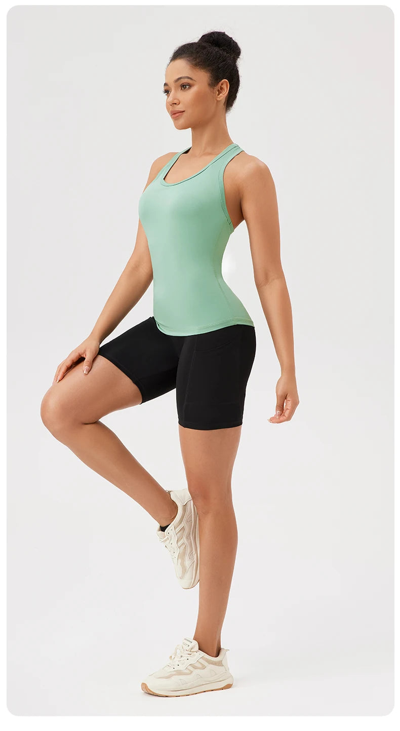 Yoga Vest Women Gym Sleeveless Sport Shirt Fitness Training Sportswear Vest  Outdoor Running Sport Tank Tops