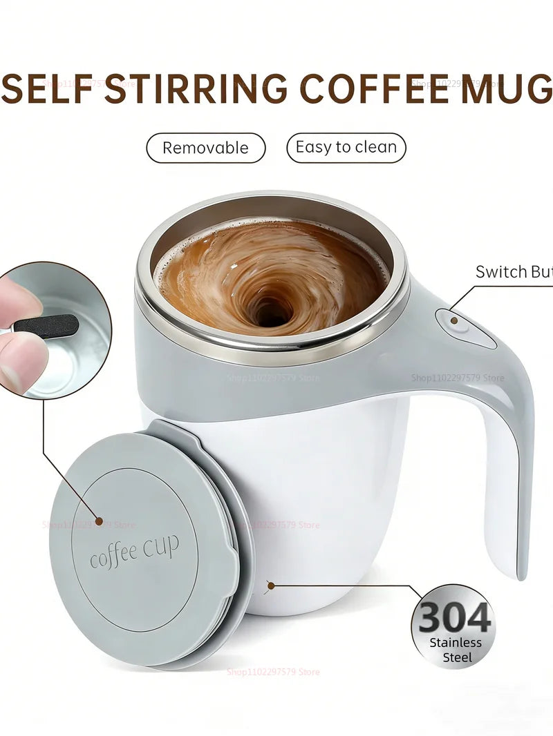 Portable Smart Automatic Magnetic Stirring Cup Rechargeable 304 Stainless Steel  Rotating Mug Cup Drinking Tools Coffee Cup