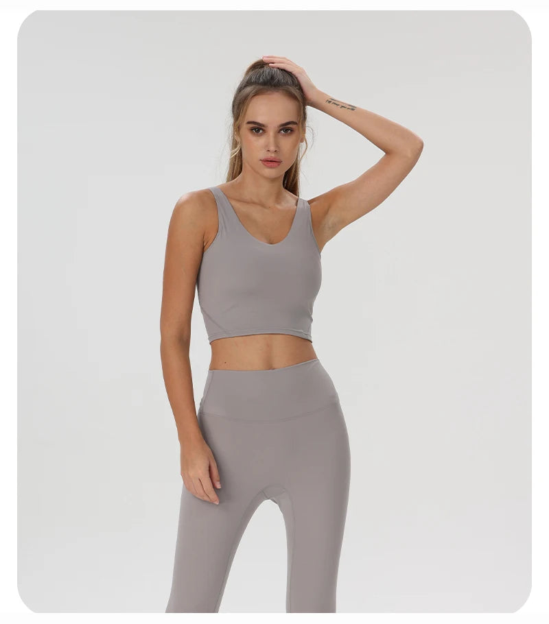 Women Yoga Vest Workout Pilates Activewear Tops Running Gym Pretty Workout Clothes Sports Bras Active Wear Female Camisole Bra
