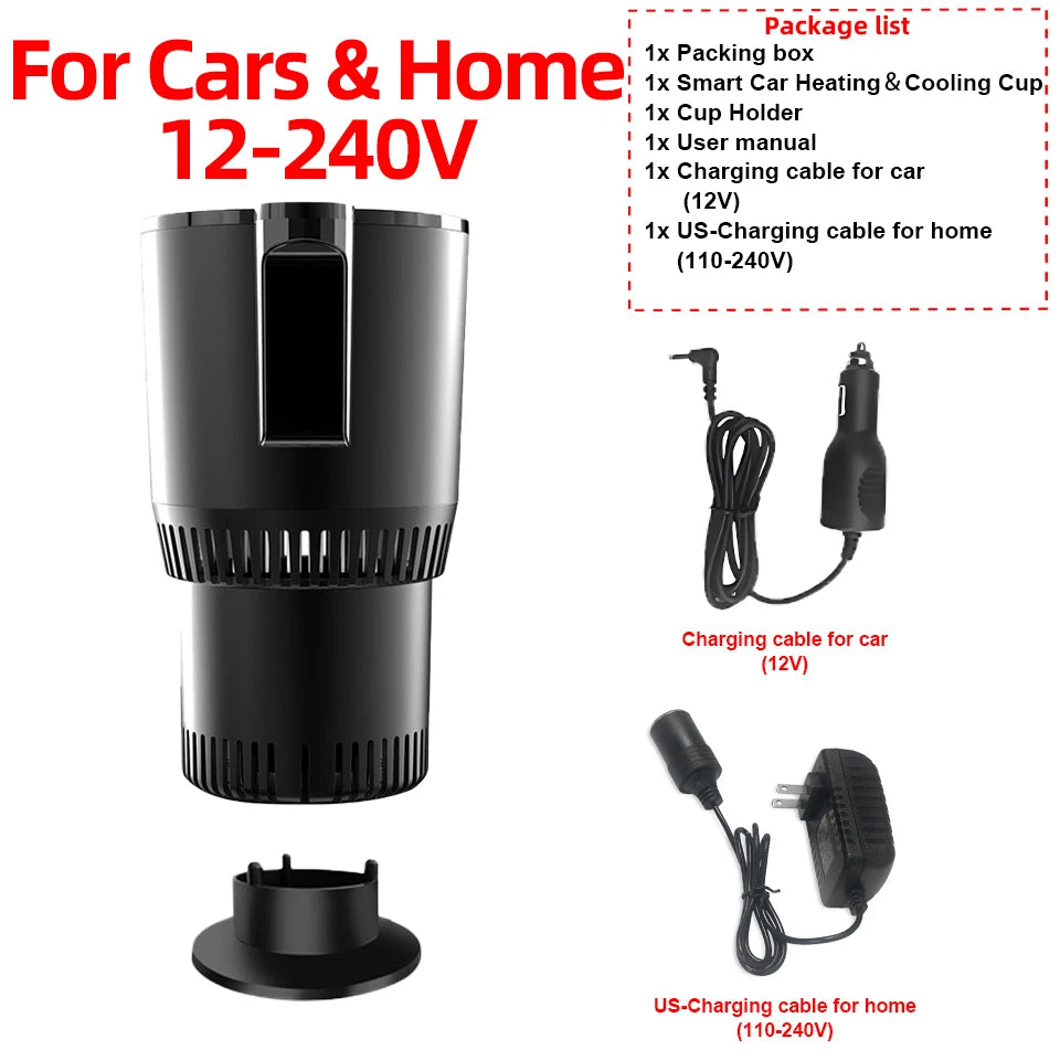 Car Hot and Cold Cup Fast Cooling Heating Cup 2 in 1 Four Seasons Universal Smart Car Cooling Cup Optional Home Adapter