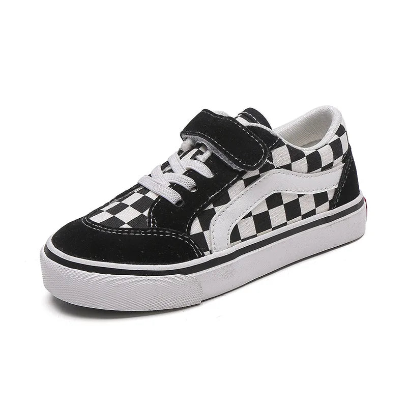 Kid's Canvas Shoes Boys Board Shoes New Net Red Low Gang Middle and Large Children Baby Girls Board Shoes Parent-Child Shoe