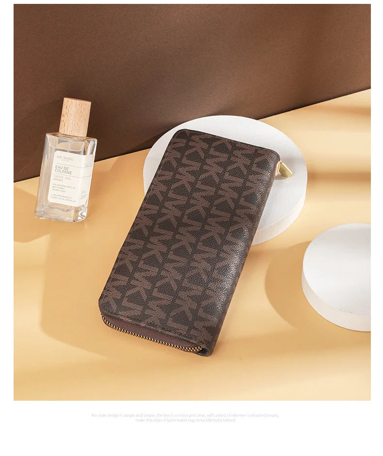 Long Wallets for Women & Men, Korean Style 2025 New Wholesale Zipper Clutches, Printed Multi-Card Slots Large Capacity Wristlet