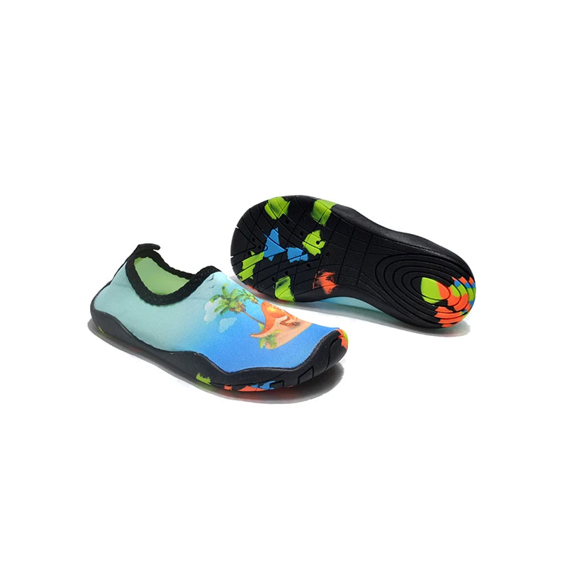 New Kids Summer Cartoon Beach Barefoot Quick-drying Water Shoes Girls Soft-soled Swim Shoes Boys Vacation Beach Shoes 22-32#