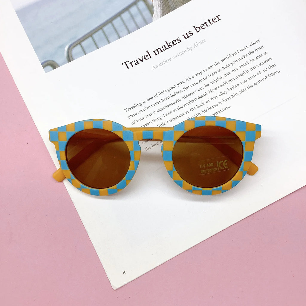 Children's Sunglasses Girl Baby Boy Cute Summer Round Frame Small Sunglasses Children's Glasses Steampunk Bee Kids Sunglasses