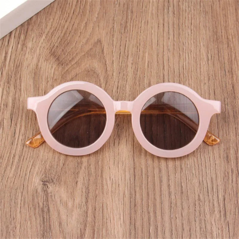 Children's Sunglasses Girl Baby Boy Cute Summer Round Frame Small Sunglasses Children's Glasses Steampunk Bee Kids Sunglasses