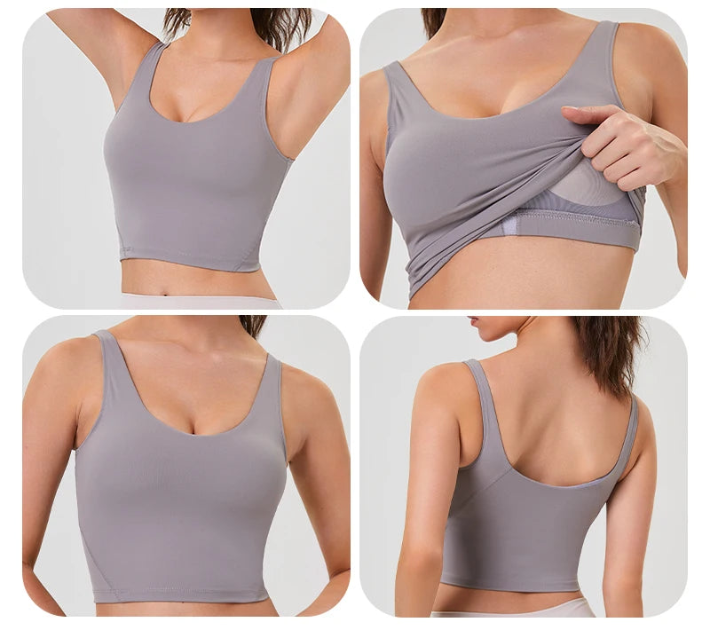 Women Yoga Vest Workout Pilates Activewear Tops Running Gym Pretty Workout Clothes Sports Bras Active Wear Female Camisole Bra