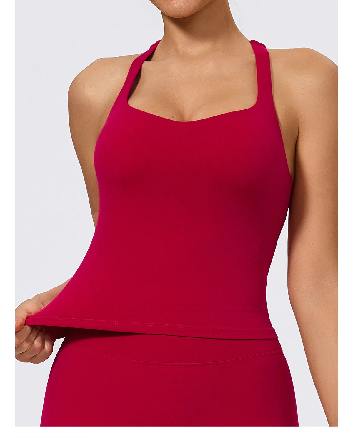 Hearuisavy Woman's Push Up Sports Vest I-Back Strap Design Gym Sportswear Breathable Quick Dry Fitness Top Running Yoga Tank Top