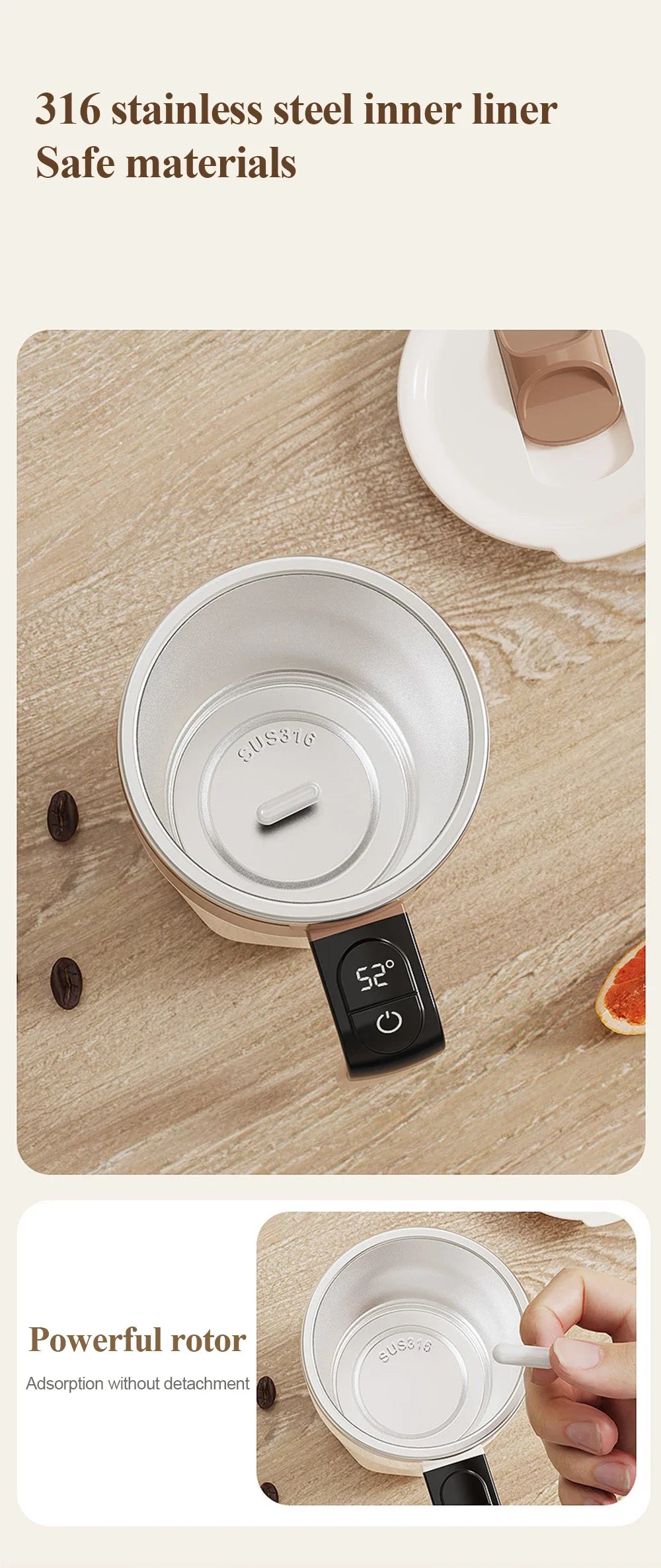 400ML Automatic Stirring Cup USB Rechargeable Electric Self Mixing Coffee Mug Stainless Steel Portable Tea Milk Drinking Cup