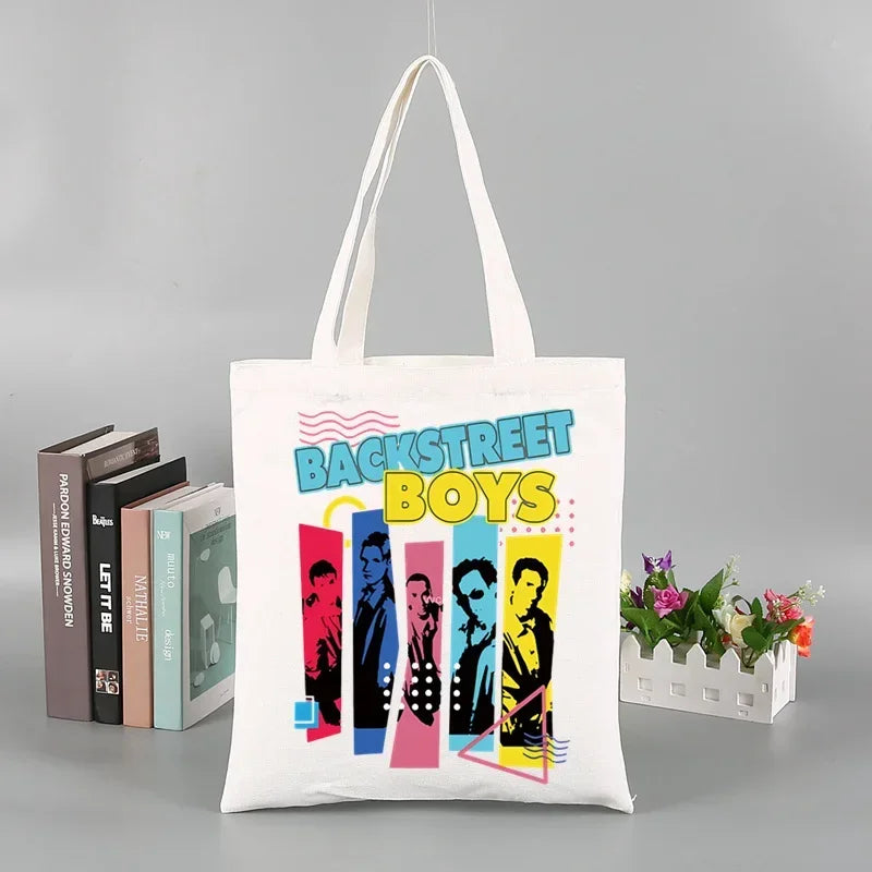 Backstreet Boys World BSB Music Band Ulzzang Shopping Bag Grocery Handbag Bolsas De Tela Tote Bolsa Shopping Bag Tote Fabric