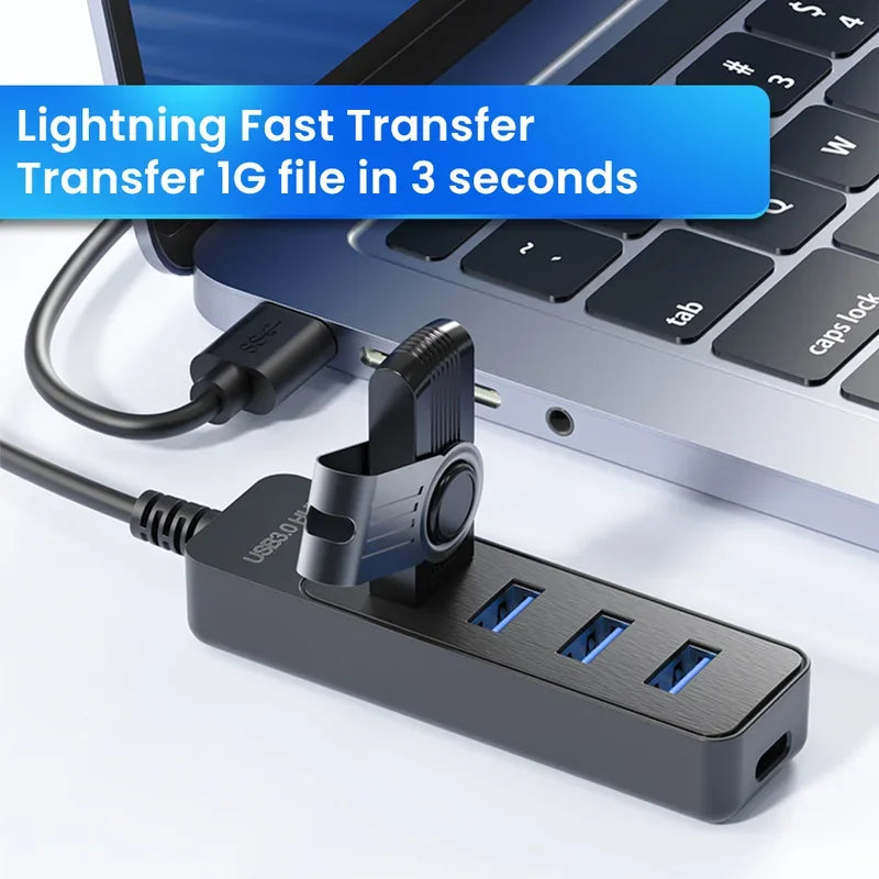 USB 30 Power Adapter 4 Port Hub Multi USB Splitter with Type C Extender for Laptop PC Mobile Accessories Charging