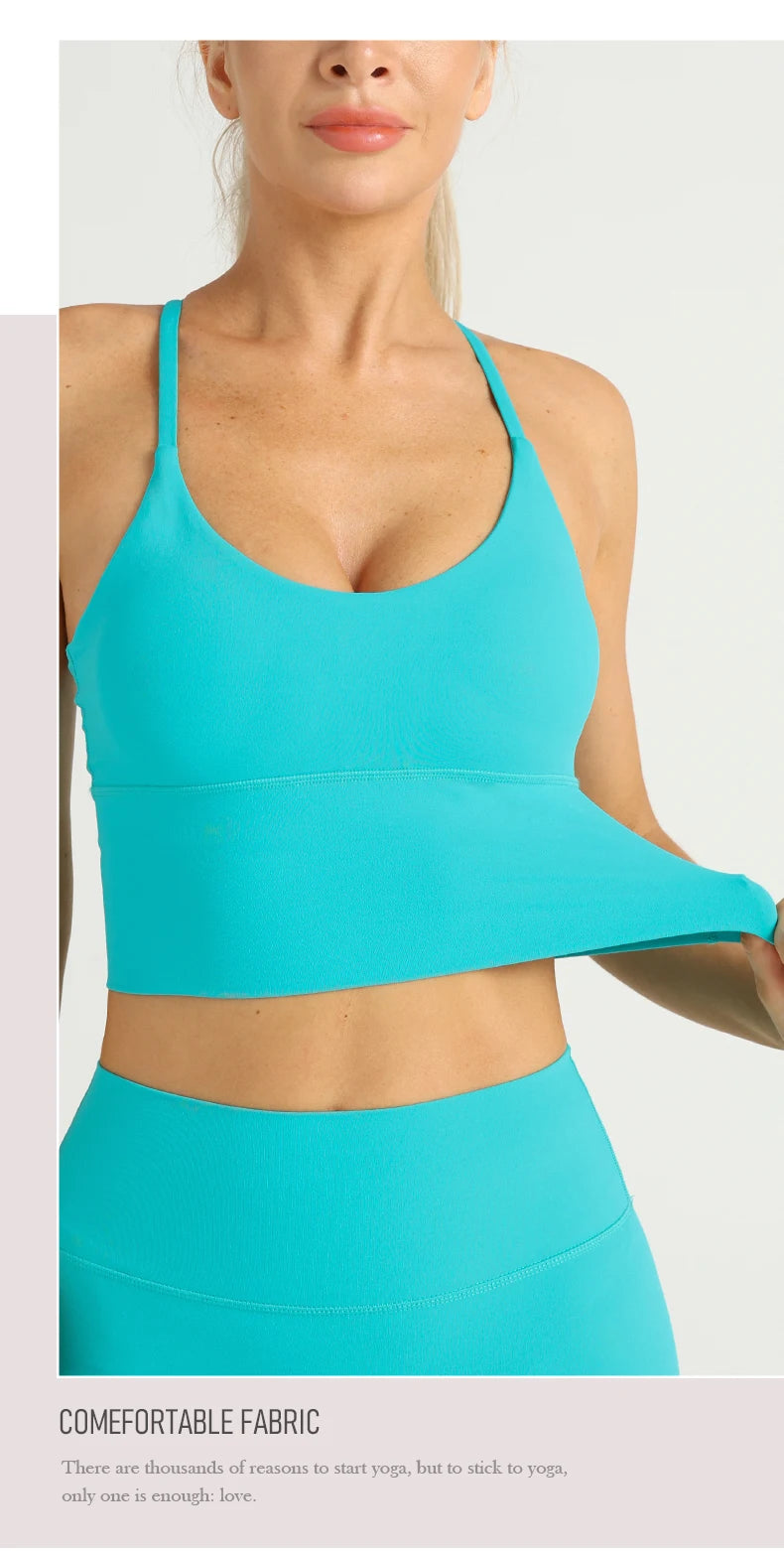 Woman Yoga Sports Bras Beauty Back Sexy Breathable Comfortable Sports Vest Fitness Workout Running Cycling Yoga Tight Crop Tops