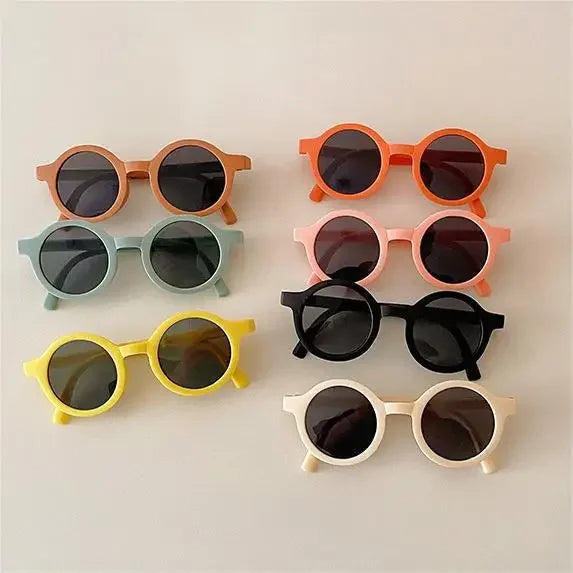 Foldable Kids Sunglasses Girls Boys Cute Round Sun Glasses Children Street Beat Eyeglasses Baby Shades Eyewears UV Protection