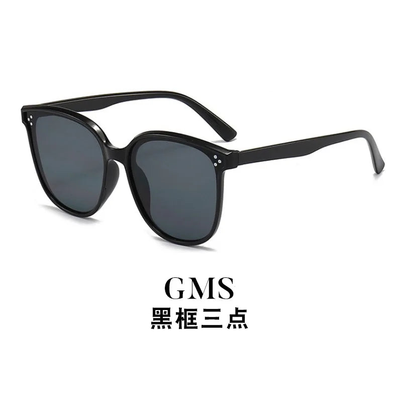 New Gm Sunglasses with Large Frames That Make the Face Look Smaller, Korean Style Trendy Ins Black Frame Internet Celebrity Style Street Style Popular Sunglasses for Women