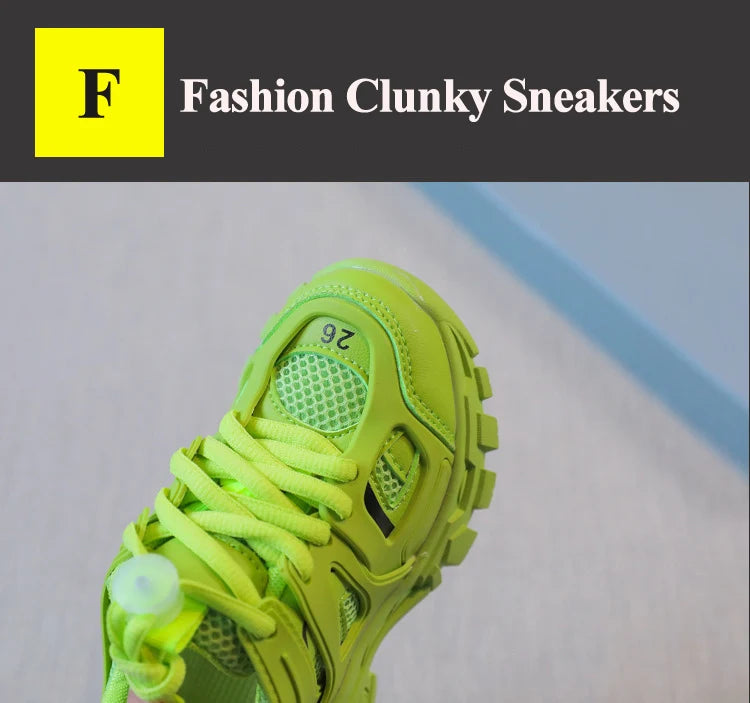 Spring Children New Sports Shoes Boys Girls Fashion Clunky Sneakers Baby Cute Candy Color Casual Shoes Kids Running Shoes