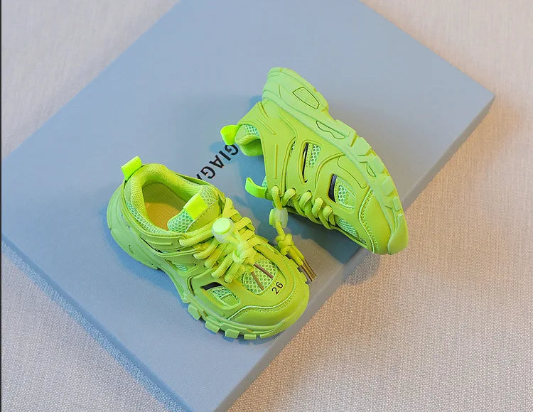 Spring Children New Sports Shoes Boys Girls Fashion Clunky Sneakers Baby Cute Candy Color Casual Shoes Kids Running Shoes