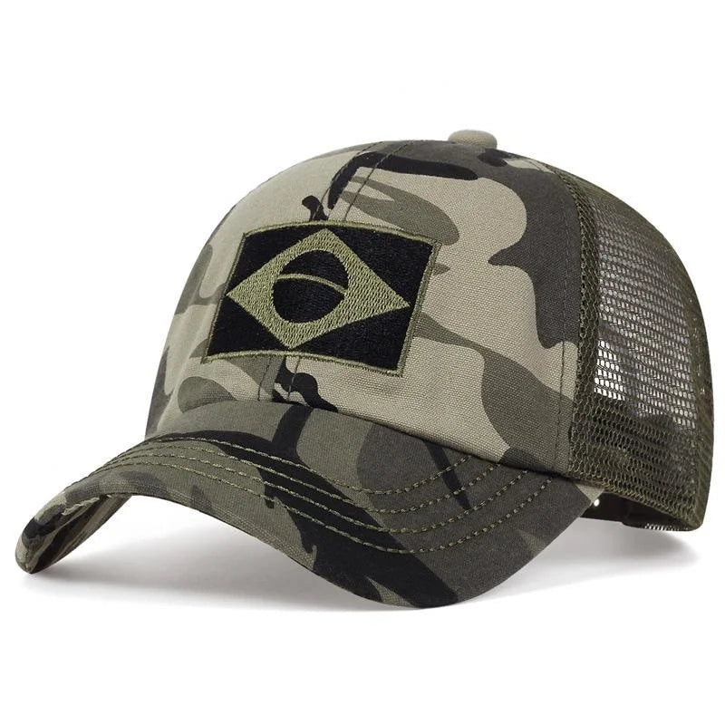 Men's Embroidered Baseball Cap Print Brazilian Flag/Casual Sports Tactical Hat Camouflage Hat Hiking Hat Fishing Hat