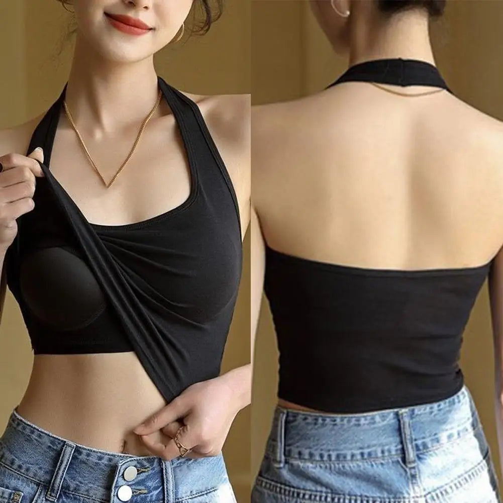 Halter Top Gym Vest Woman Backless Tank Tops Push Up Sport Bras Running Vest Workout Tops Activewear Yoga Clothing