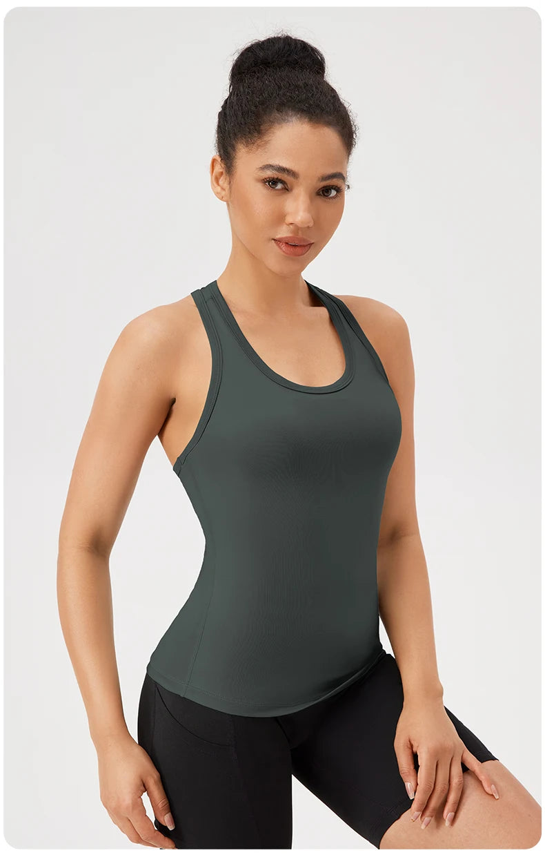 Yoga Vest Women Gym Sleeveless Sport Shirt Fitness Training Sportswear Vest  Outdoor Running Sport Tank Tops