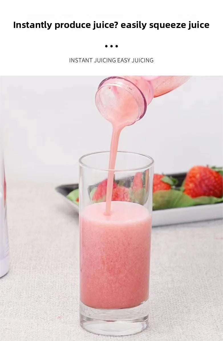 Electric Juicer Cup - Cute Manual Wine Bottle Juicer Cup - Portable Small Carry-On 6-Head Rechargeable Cup For Juicing