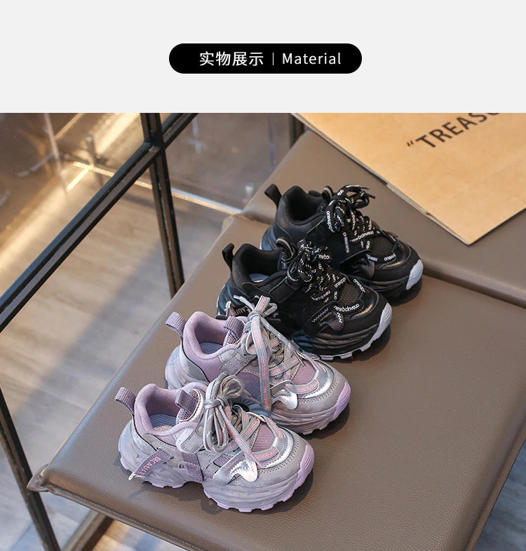 Boys Casual Shoes Girls Sneakers Anti-skid Lace-up Classic 26-37 New Trend Hot Toddlers Little Kids Fashion Sports Running Shoes