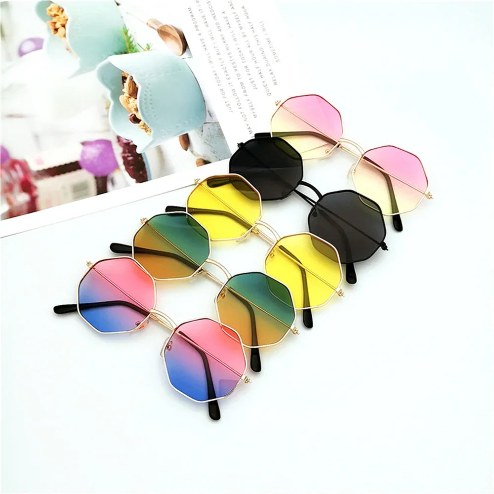 Steampunk Kids Sunglasses Boys Girls Luxury Vintage Eyewear Children Round Sun Shades Glasses Oculos Feminino Accessories