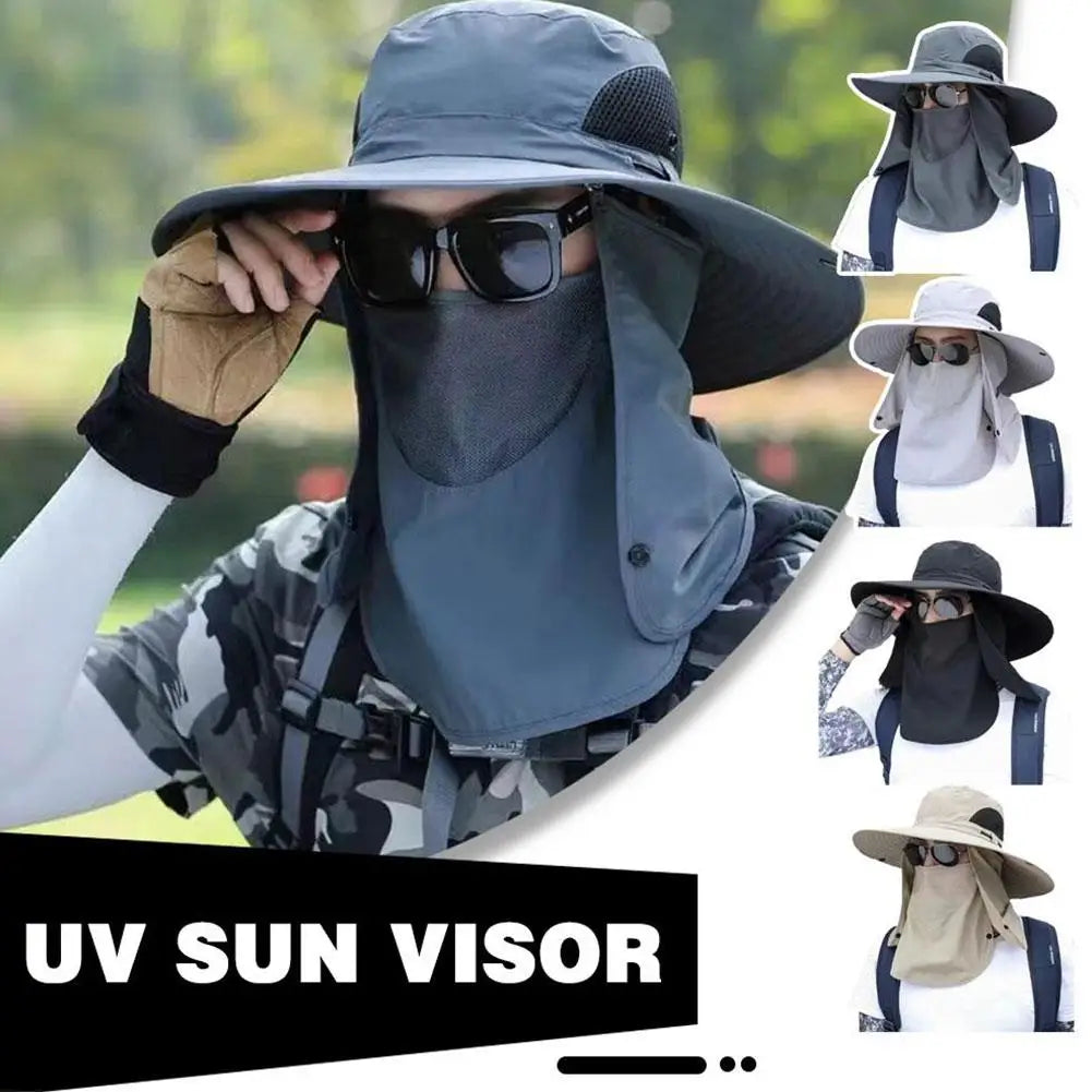 Fishing Caps Summer Sun Hat For Men UV Protection Outdoor Jungle Hat Sunshade Neck Face Cover Fishmen Caps Breathable Detachable