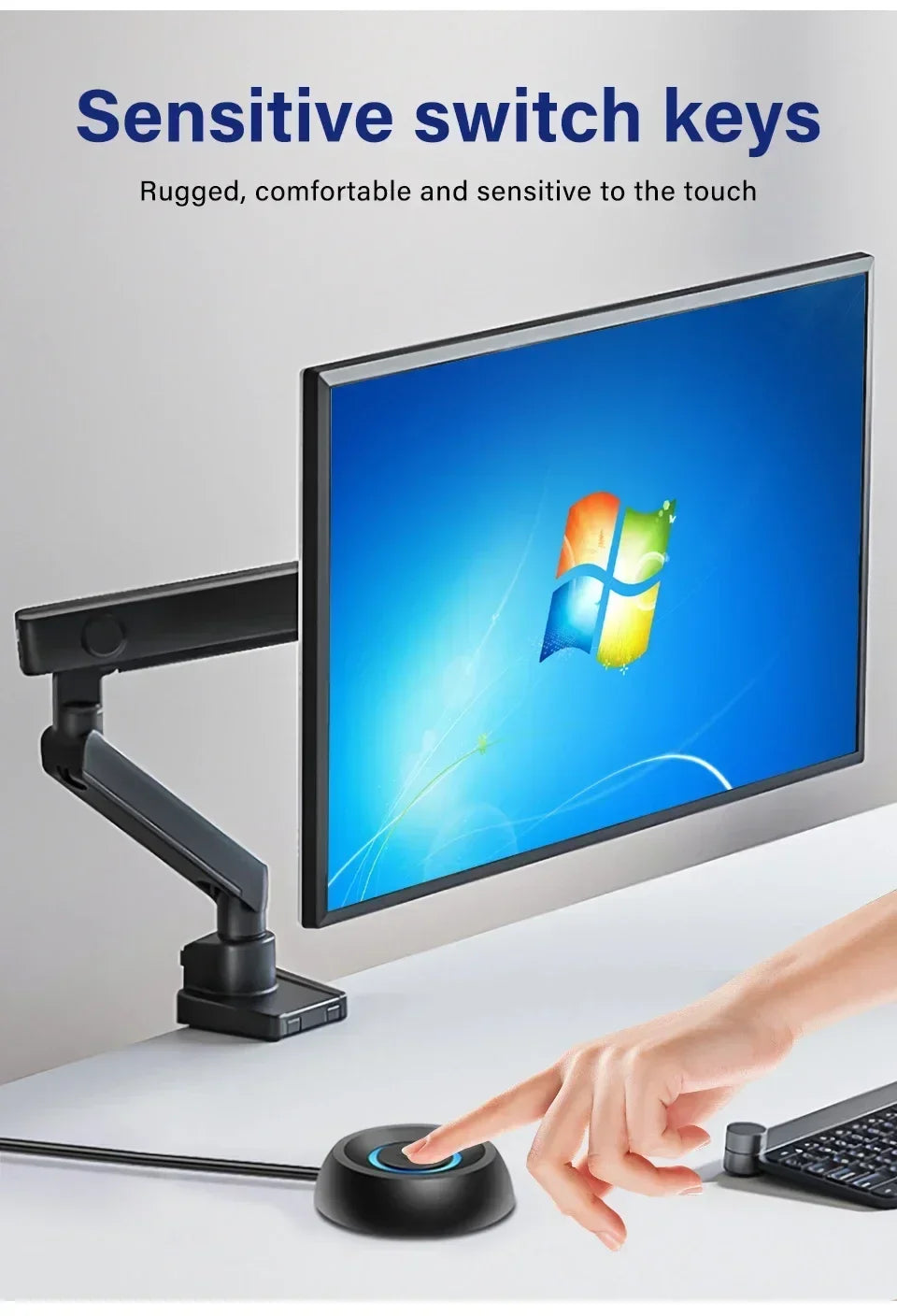 1.8M Computer Desktop Key Switch Desktop Host External Start Power On/Off Button Extension Cable Startup Switch For Home Office