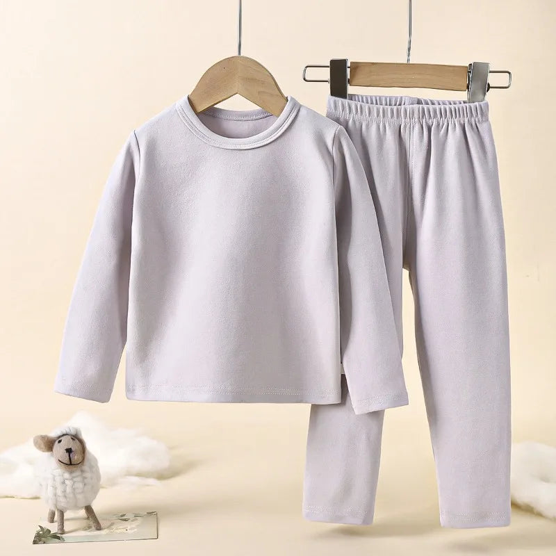 Children's Home Clothing Children's Underwear Set New Baby  Autumn Pajamas Boys' Warm Girls Loungewear Comfortable Velvet Cotton