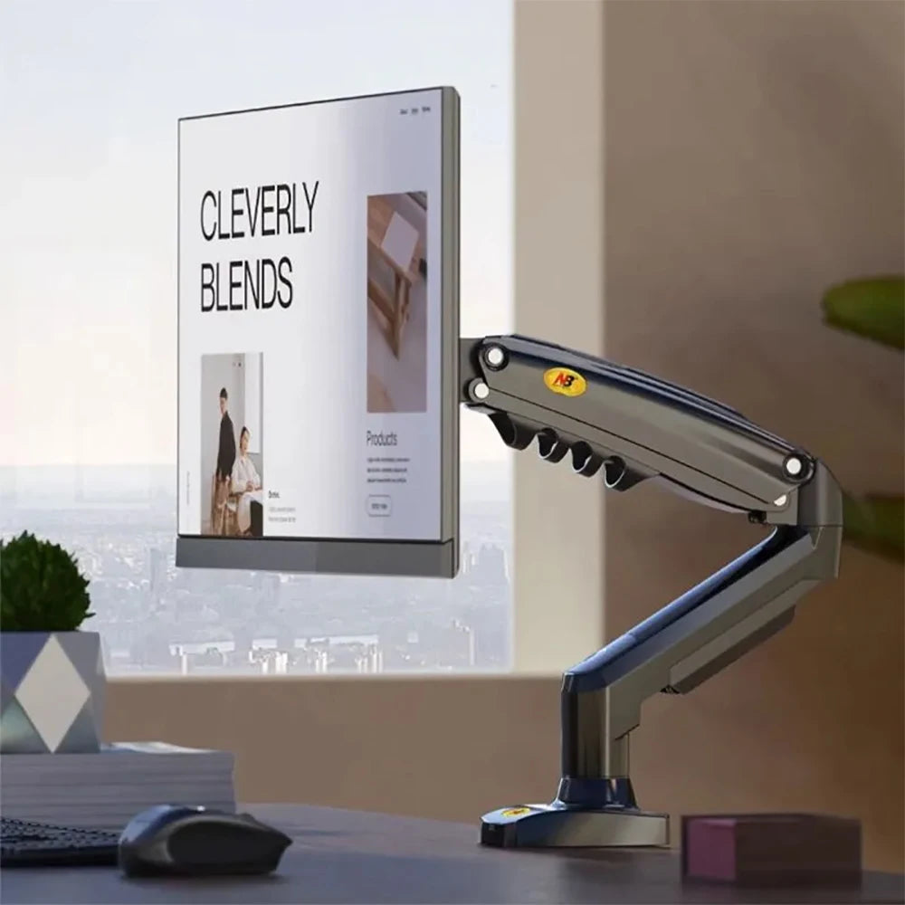 Adjustable PC Monitor Arm Support NB F80 Single Monitor Bracket Up To 30 Inches Computer Desk Mount Stand Adjustable Gas Spring