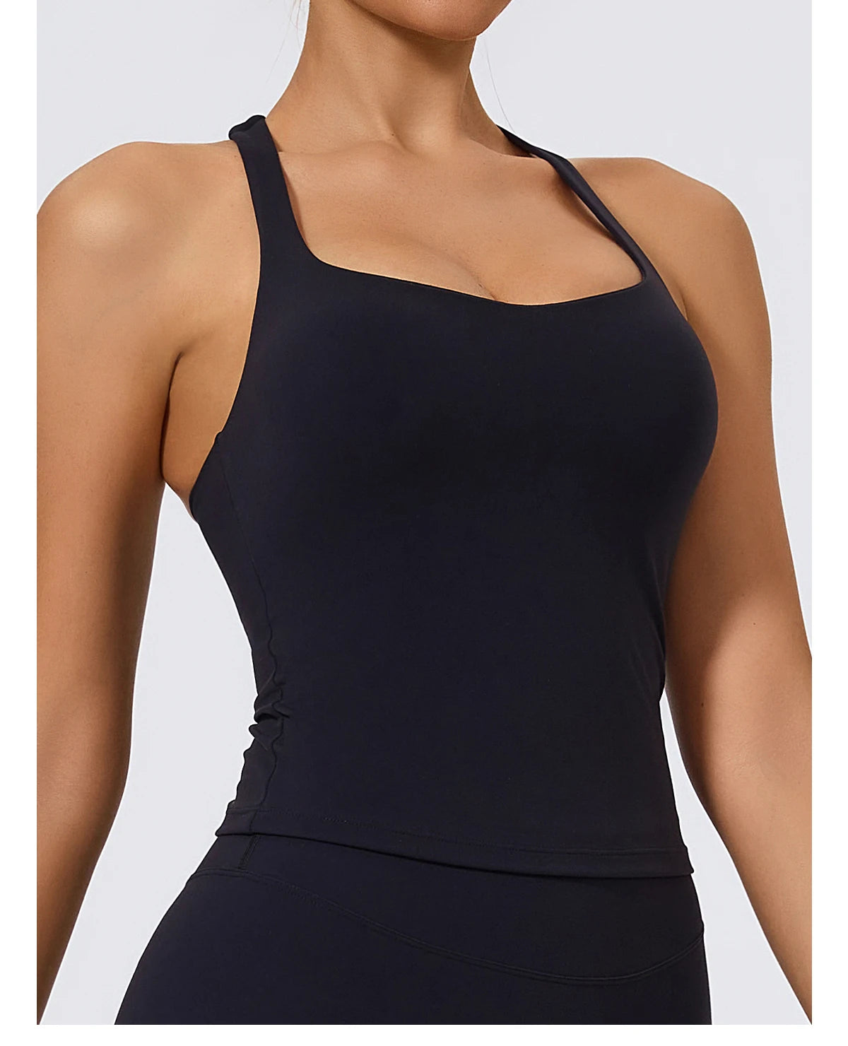 Hearuisavy Woman's Push Up Sports Vest I-Back Strap Design Gym Sportswear Breathable Quick Dry Fitness Top Running Yoga Tank Top