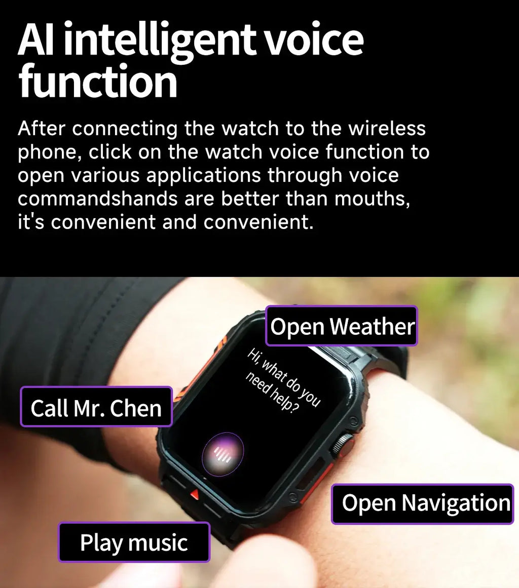 New Smartwatch 1.95 Inch Screen Health Monitoring Watches Android IOS IP68 Waterproof  Sport Fitness Smart Watch For Men Women
