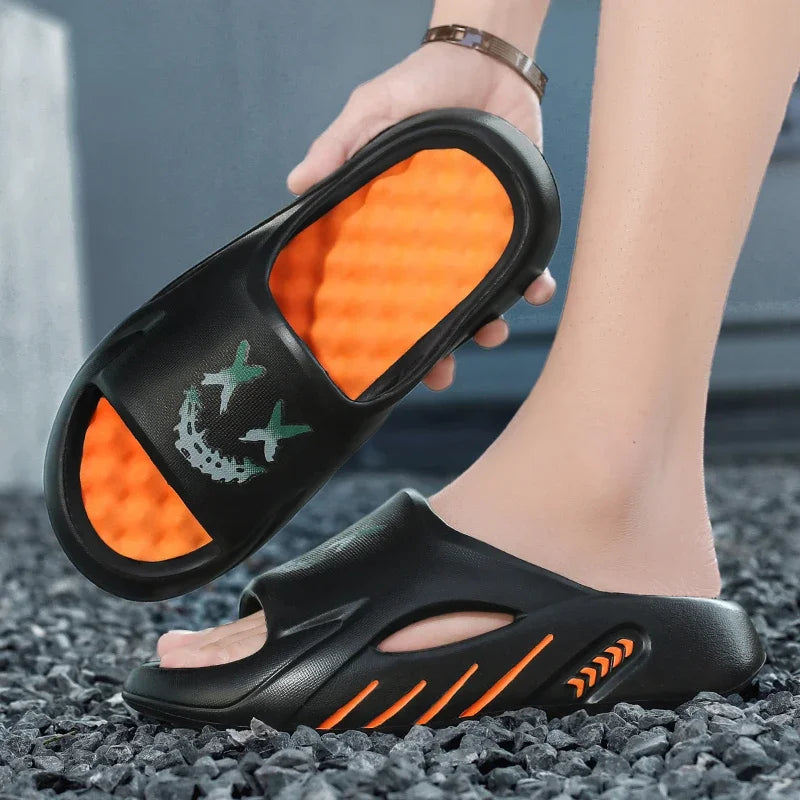 Summer Men's Massage Slippers Indoor Outdoor Sandals Beach Comfortable Soft Slides Clogs Casual Shoes Men Home Slippers