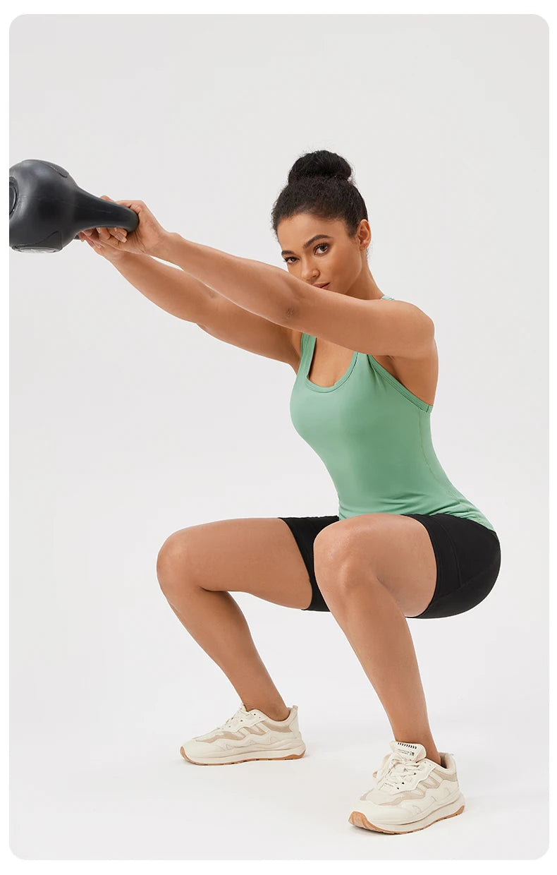 Yoga Vest Women Gym Sleeveless Sport Shirt Fitness Training Sportswear Vest  Outdoor Running Sport Tank Tops