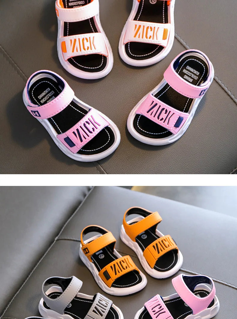 Summer Boys Girls Sandals Children Antiskid Wearproof Beach Sandals Cartoon Infant Toddler Shoes Soft Sole Kids Student Shoes