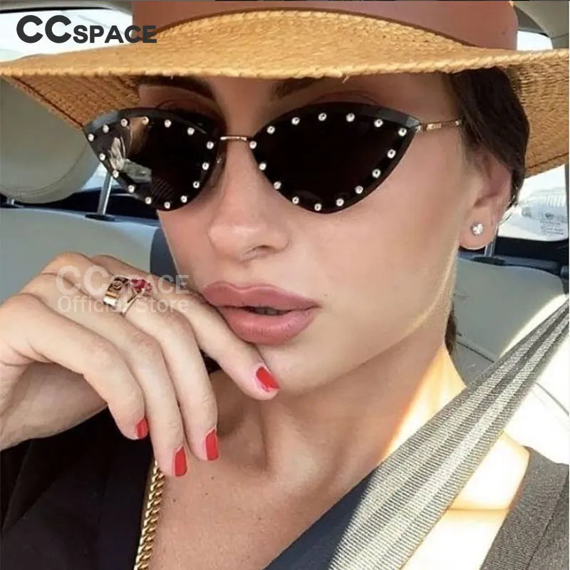 55554 Luxury Rimless Sunglasses Women Diamond  Triangular Sun Glasses Brand Designer Shades Uv400 Fashion Eyewear