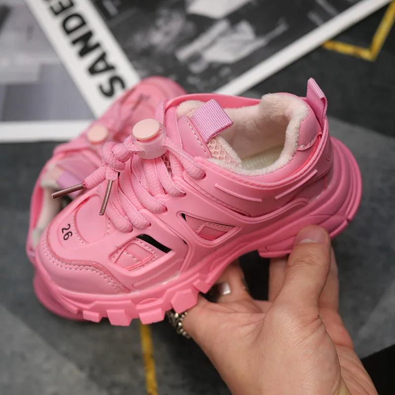 Spring Children New Sports Shoes Boys Girls Fashion Clunky Sneakers Baby Cute Candy Color Casual Shoes Kids Running Shoes