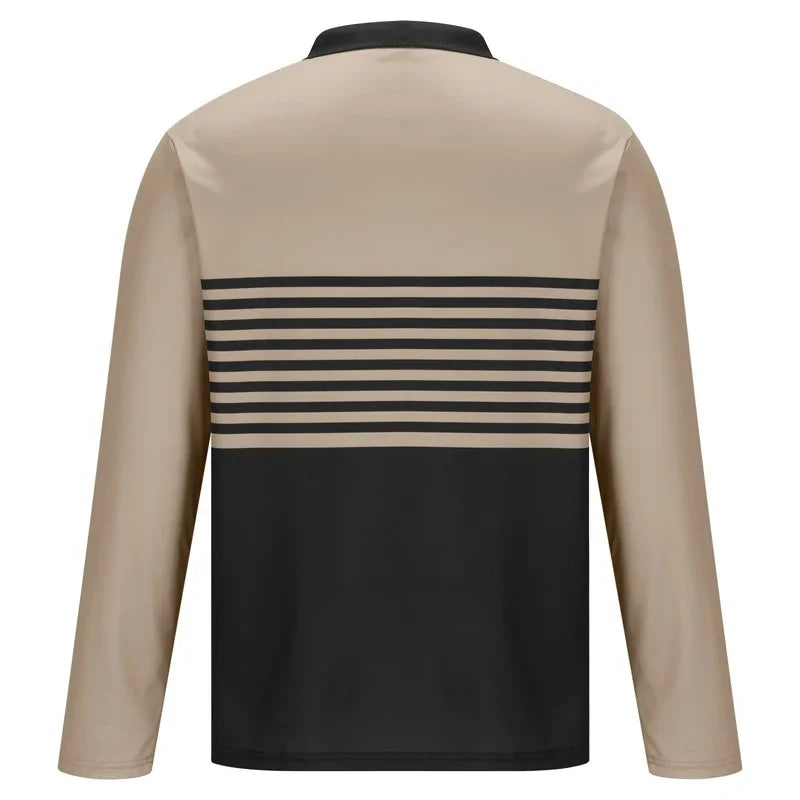 Men's Long-sleeved Lapel Top Polo Casual and Comfortable Spring and Autumn Men's Top