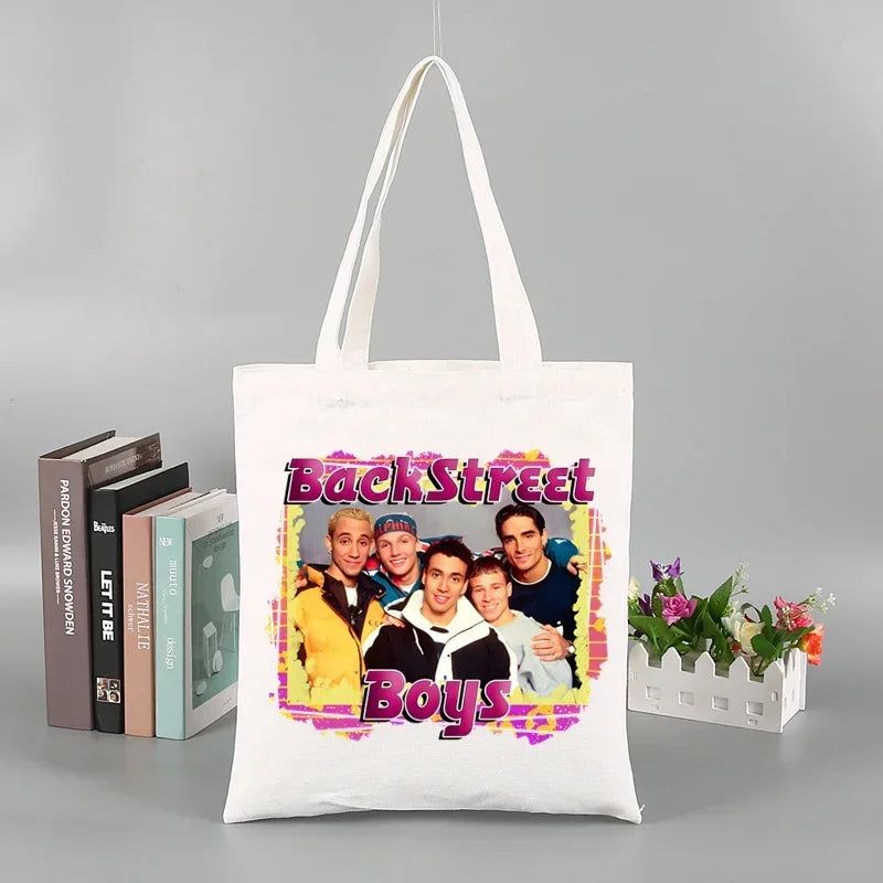 Backstreet Boys World BSB Music Band Ulzzang Shopping Bag Grocery Handbag Bolsas De Tela Tote Bolsa Shopping Bag Tote Fabric