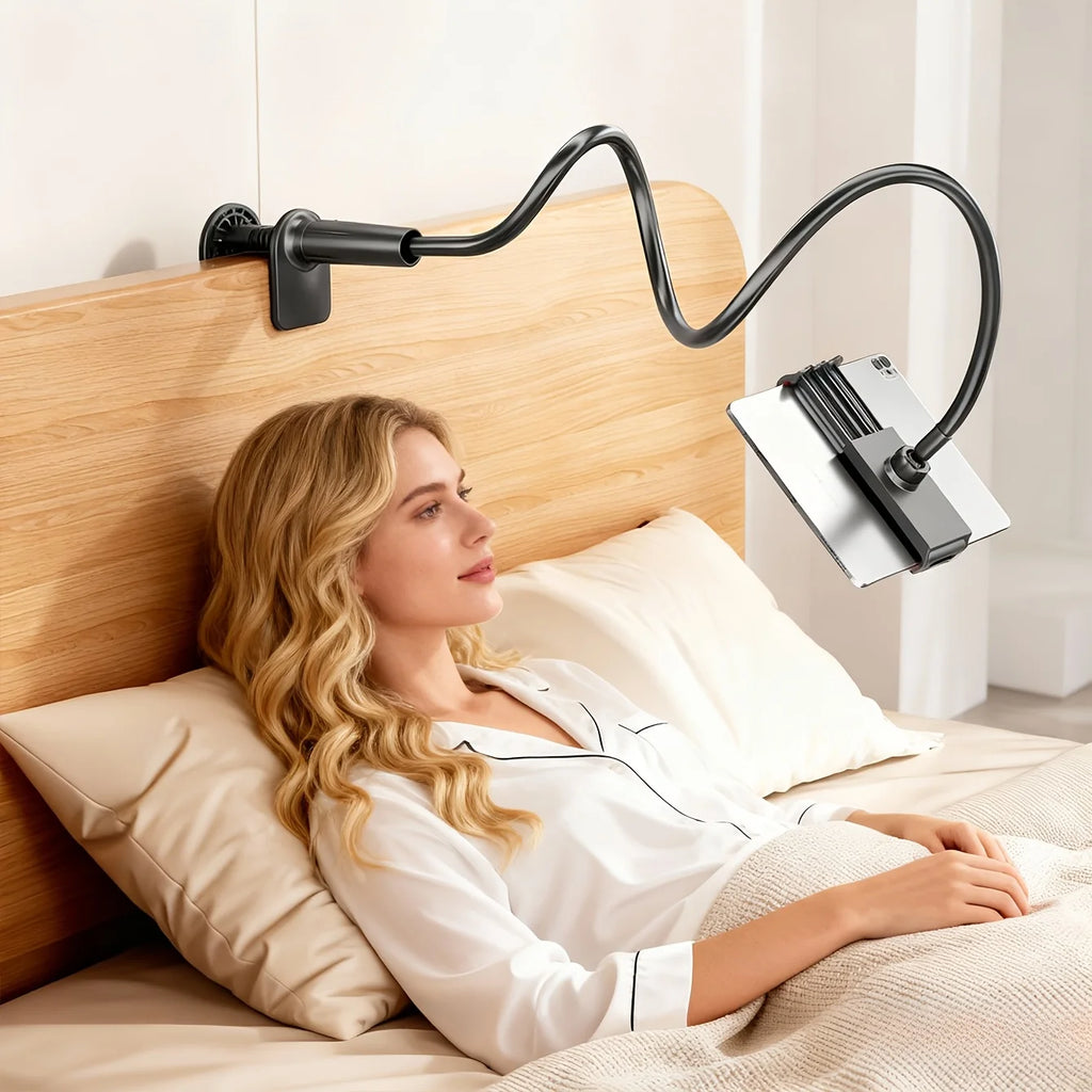 1pc Adjustable Multi-Device Stand, 360° Rotatable with Flexible Clamp & Charging Port - for Phone Tablet, Home Office Bedroom
